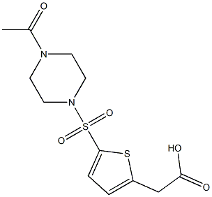 2-{5-[(4-acetylpiperazine-1-)sulfonyl]thiophen-2-yl}acetic acid Struktur