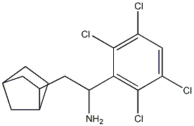 2-{bicyclo[2.2.1]heptan-2-yl}-1-(2,3,5,6-tetrachlorophenyl)ethan-1-amine Struktur