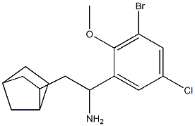 2-{bicyclo[2.2.1]heptan-2-yl}-1-(3-bromo-5-chloro-2-methoxyphenyl)ethan-1-amine Struktur