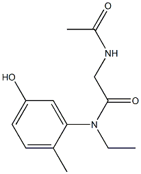 2-acetamido-N-ethyl-N-(5-hydroxy-2-methylphenyl)acetamide Struktur