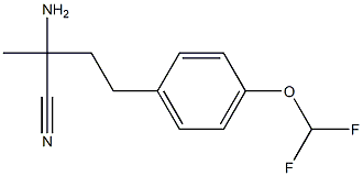 2-amino-4-[4-(difluoromethoxy)phenyl]-2-methylbutanenitrile Struktur