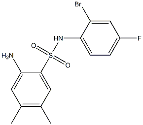 2-amino-N-(2-bromo-4-fluorophenyl)-4,5-dimethylbenzene-1-sulfonamide Struktur