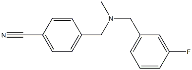 4-({[(3-fluorophenyl)methyl](methyl)amino}methyl)benzonitrile Struktur