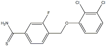 4-(2,3-dichlorophenoxymethyl)-3-fluorobenzene-1-carbothioamide Struktur