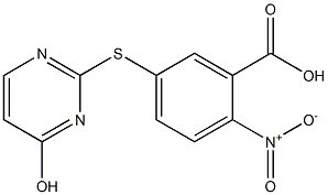 5-[(4-hydroxypyrimidin-2-yl)sulfanyl]-2-nitrobenzoic acid Struktur