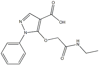 5-[(ethylcarbamoyl)methoxy]-1-phenyl-1H-pyrazole-4-carboxylic acid Struktur