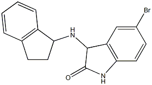 5-bromo-3-(2,3-dihydro-1H-inden-1-ylamino)-2,3-dihydro-1H-indol-2-one Struktur