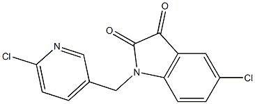 5-chloro-1-[(6-chloropyridin-3-yl)methyl]-2,3-dihydro-1H-indole-2,3-dione Struktur