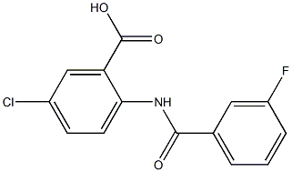 5-chloro-2-[(3-fluorobenzoyl)amino]benzoic acid Struktur