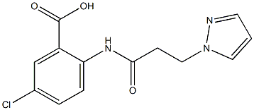 5-chloro-2-[3-(1H-pyrazol-1-yl)propanamido]benzoic acid Struktur