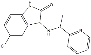 5-chloro-3-{[1-(pyridin-2-yl)ethyl]amino}-2,3-dihydro-1H-indol-2-one Struktur