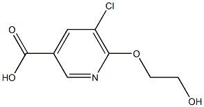 5-chloro-6-(2-hydroxyethoxy)pyridine-3-carboxylic acid Struktur