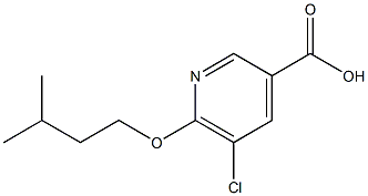 5-chloro-6-(3-methylbutoxy)pyridine-3-carboxylic acid Struktur