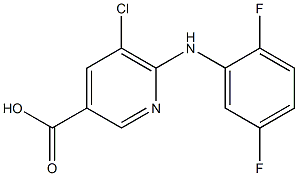 5-chloro-6-[(2,5-difluorophenyl)amino]pyridine-3-carboxylic acid Struktur