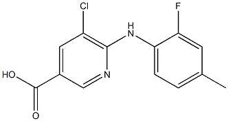 5-chloro-6-[(2-fluoro-4-methylphenyl)amino]pyridine-3-carboxylic acid Struktur