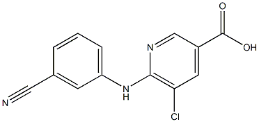 5-chloro-6-[(3-cyanophenyl)amino]pyridine-3-carboxylic acid Struktur