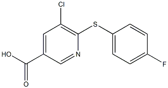 5-chloro-6-[(4-fluorophenyl)sulfanyl]pyridine-3-carboxylic acid Struktur