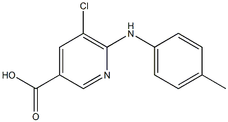 5-chloro-6-[(4-methylphenyl)amino]pyridine-3-carboxylic acid Struktur