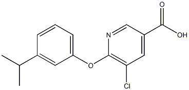 5-chloro-6-[3-(propan-2-yl)phenoxy]pyridine-3-carboxylic acid Struktur