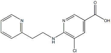 5-chloro-6-{[2-(pyridin-2-yl)ethyl]amino}pyridine-3-carboxylic acid Struktur