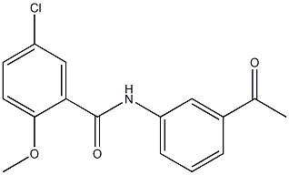 5-chloro-N-(3-acetylphenyl)-2-methoxybenzamide Struktur