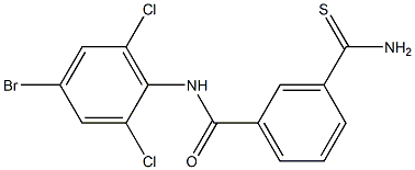 N-(4-bromo-2,6-dichlorophenyl)-3-carbamothioylbenzamide Struktur