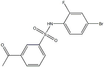 N-(4-bromo-2-fluorophenyl)-3-acetylbenzene-1-sulfonamide Struktur