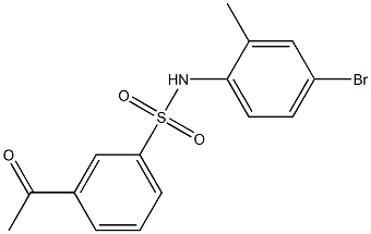 N-(4-bromo-2-methylphenyl)-3-acetylbenzene-1-sulfonamide Struktur