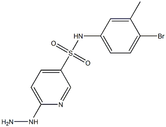 N-(4-bromo-3-methylphenyl)-6-hydrazinylpyridine-3-sulfonamide Struktur