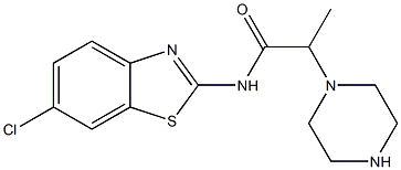 N-(6-chloro-1,3-benzothiazol-2-yl)-2-(piperazin-1-yl)propanamide Struktur