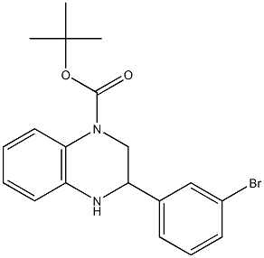 3-(3-Bromo-phenyl)-3,4-dihydro-2H-quinoxaline-1-carboxylic acid tert-butyl ester Struktur