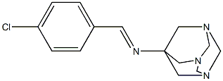 N-(4-chlorobenzylidene)-N-(1,3,5-triazatricyclo[3.3.1.1~3,7~]dec-7-yl)amine Struktur