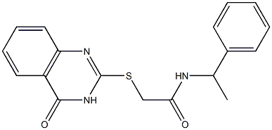 2-[(4-oxo-3,4-dihydro-2-quinazolinyl)sulfanyl]-N-(1-phenylethyl)acetamide Struktur