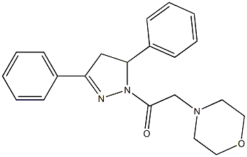 4-[2-(3,5-diphenyl-4,5-dihydro-1H-pyrazol-1-yl)-2-oxoethyl]morpholine Struktur