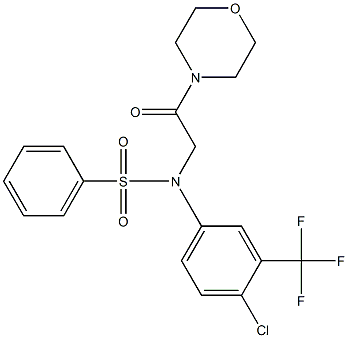 N-[4-chloro-3-(trifluoromethyl)phenyl]-N-[2-(4-morpholinyl)-2-oxoethyl]benzenesulfonamide Struktur