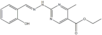 ethyl 2-[2-(2-hydroxybenzylidene)hydrazino]-4-methyl-5-pyrimidinecarboxylate Struktur