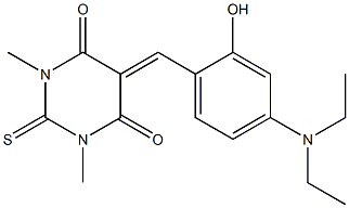 5-[4-(diethylamino)-2-hydroxybenzylidene]-1,3-dimethyl-2-thioxodihydro-4,6(1H,5H)-pyrimidinedione Struktur