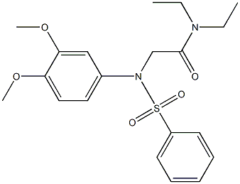 2-[3,4-dimethoxy(phenylsulfonyl)anilino]-N,N-diethylacetamide Struktur