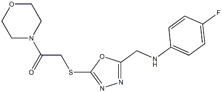 4-fluoro-N-({5-[(2-morpholin-4-yl-2-oxoethyl)sulfanyl]-1,3,4-oxadiazol-2-yl}methyl)aniline Struktur