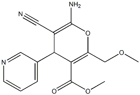 methyl 6-amino-5-cyano-2-(methoxymethyl)-4-(3-pyridinyl)-4H-pyran-3-carboxylate Struktur