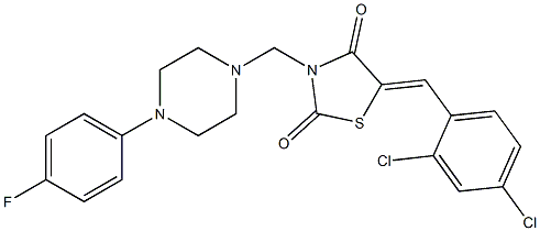 5-(2,4-dichlorobenzylidene)-3-{[4-(4-fluorophenyl)-1-piperazinyl]methyl}-1,3-thiazolidine-2,4-dione Struktur