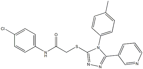 N-(4-chlorophenyl)-2-{[4-(4-methylphenyl)-5-(3-pyridinyl)-4H-1,2,4-triazol-3-yl]sulfanyl}acetamide Struktur