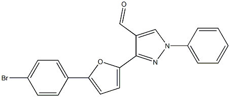 3-[5-(4-bromophenyl)-2-furyl]-1-phenyl-1H-pyrazole-4-carbaldehyde Struktur