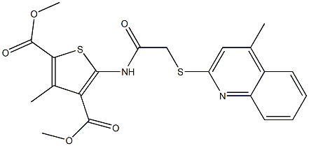 dimethyl 3-methyl-5-({[(4-methylquinolin-2-yl)sulfanyl]acetyl}amino)thiophene-2,4-dicarboxylate Struktur