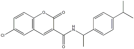 6-chloro-N-[1-(4-isopropylphenyl)ethyl]-2-oxo-2H-chromene-3-carboxamide Struktur