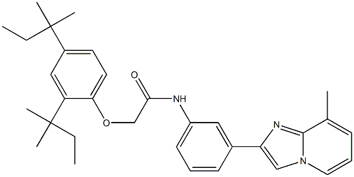 2-(2,4-ditert-pentylphenoxy)-N-[3-(8-methylimidazo[1,2-a]pyridin-2-yl)phenyl]acetamide Struktur