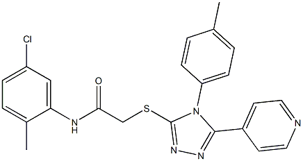 N-(5-chloro-2-methylphenyl)-2-{[4-(4-methylphenyl)-5-(4-pyridinyl)-4H-1,2,4-triazol-3-yl]sulfanyl}acetamide Struktur