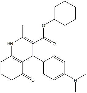 cyclohexyl 4-[4-(dimethylamino)phenyl]-2-methyl-5-oxo-1,4,5,6,7,8-hexahydro-3-quinolinecarboxylate Struktur