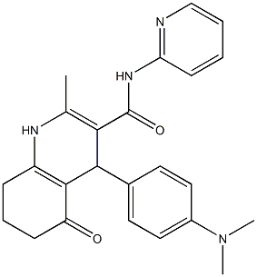 4-[4-(dimethylamino)phenyl]-2-methyl-5-oxo-N-(2-pyridinyl)-1,4,5,6,7,8-hexahydro-3-quinolinecarboxamide Struktur