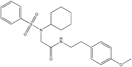 2-[cyclohexyl(phenylsulfonyl)amino]-N-[2-(4-methoxyphenyl)ethyl]acetamide Struktur